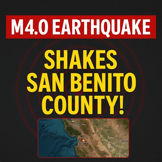 🚨 M4.0 quake rattles Salinas area on Thanksgiving 🚨 A magnitude 4.0 earthquake struck San Benito County at 12:57 PM PST Thursday, 10 miles northeast of Salinas. The shallow depth of 5.3 miles produced pronounced shaking across the region. USGS seismic stations recorded the event across Monterey and San Benito counties. Details in tonight's earthquake report. #ThanksgivingQuake #SalinasEarthquake #CaliforniaSeismic #M40 #USGS #SanBenitoCounty | Above The Norm News