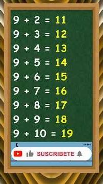 Step-by-step addition table of 9 times #sums #shorts
