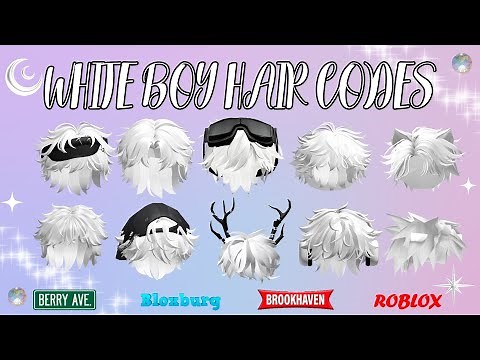 WHITE HAIR CODES & LINKS FOR BOYS | Brookhaven, Bloxburg & Berry Avenue [] ROBLOX