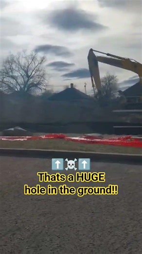 Hole so big you could fit a BUS. #car #automobile #construction #work #road #roadwork #equipment
