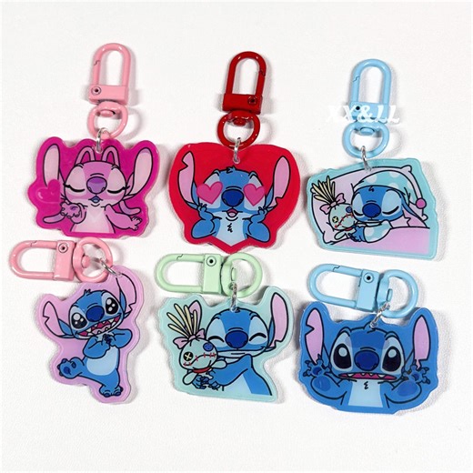 1.6 Inches | Stitch Keychain | Cute Blue Alien Acrylic Bag Charm | Kawaii Cartoon Gift - Etsy