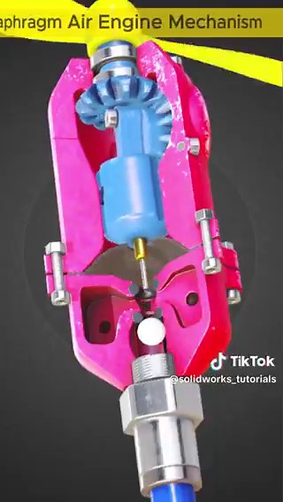 The working principle of the Diaphragm Air Engine !🎥 SolidWorks Tutorial HP