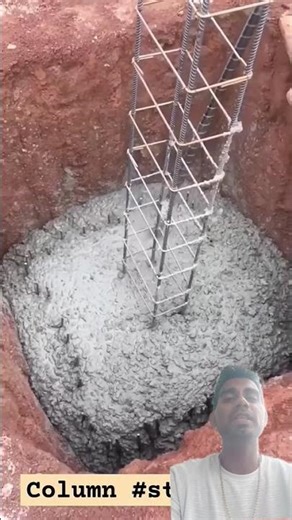 Column footing pouring process ✅ ,#column #construction