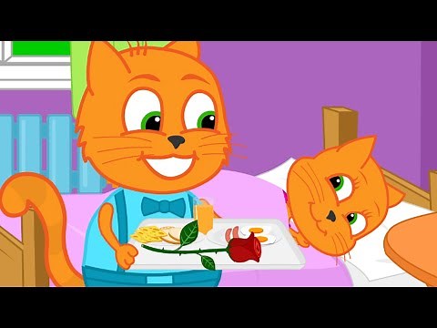 Cats Family in English - Surprise For Mom Cartoon for Kids