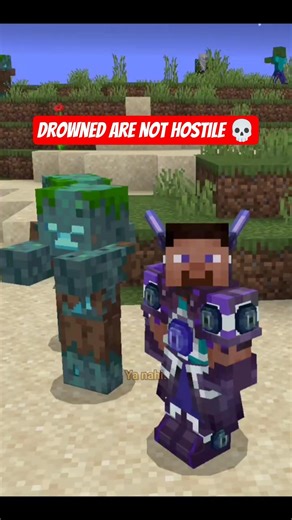 Drowned Aren’t Always Hostile… Minecraft Lied 😳