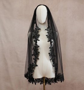 Black Lace Veil Black Wedding Veil Goth Veil Witch Veil Halloween Veil Gothic Wedding Veil - Etsy