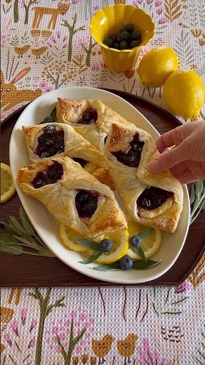 Blueberry cream cheese danish made with puff pastry. #puffpastryrecipe #puffpastry #blueberry