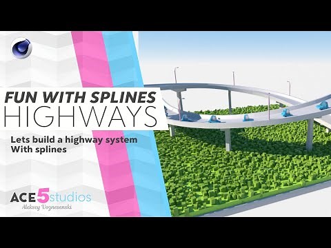 HIGHWAY tutorial [Cinema 4D - spline wrap deformer