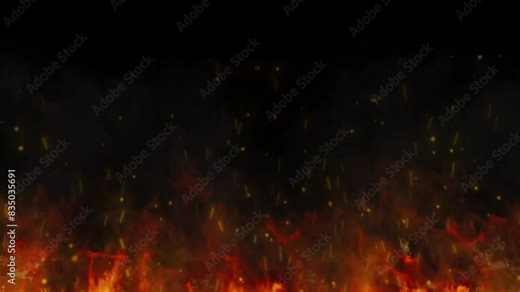 Burning Fire and Flames on Black Background | Fire Animation Background Motion Graphic
