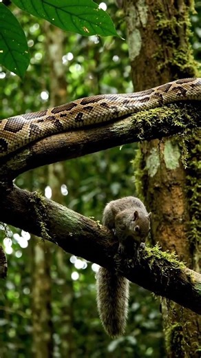 python trying #cute #trending to eat squirrel