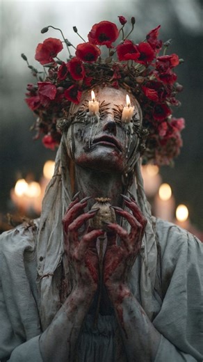 Celina Jerzmanowska on Instagram: "Siała baba mak, nie wiedziała jak. A dziad wiedział, nie powiedział, a to było tak. The crone sowed poppy seed, she did not know how. The old man knew, but would not say, and thus it was done. A video inspired by Slavic folk chant. Tools: Midjourney, Google Nano Banana Pro, Leonardo AI, Kling AI, Topaz Labs, Adobe Photoshop & After Effects Music: Suno #conceptart #aivideo #slavicfolklore #folklore"