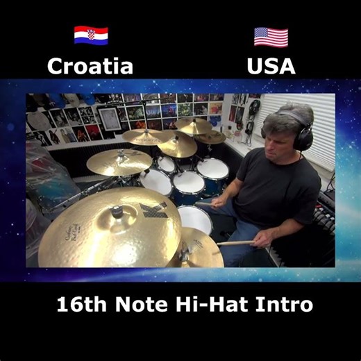 🇭🇷 🇺🇸 DRUMMER’S SECRET WEAPON: 🥁 16th Note Hi-Hat PATTERN for Chill Fusion #shorts #drums #guitar