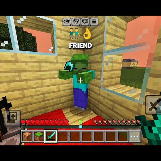 Minecraft: My friend zombie helped me🤧 🥰 #trending #shorts