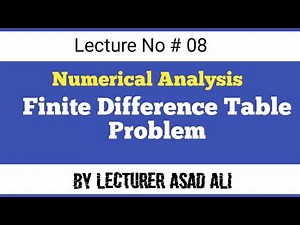 Finite Difference Table Problem Solution lecture :8
