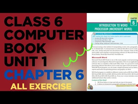 Class 6 computer book unit 1 chapter 6 // All Exercise// English Medium