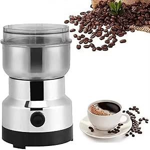 Mini Spice Grinder, Electric Coffee Grinders for Home Use, Household Small Stainless Steel Mill Blender Grinding Machine, Dry Grain Mill for Spices Rice Beans, OSFA