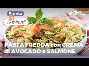 Cold pasta with avocado and salmon cream! Perfect combination in an ultra-fast first! 🥑🐟
