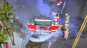 Fire truck catches fire en-route to Silver Spring building fire