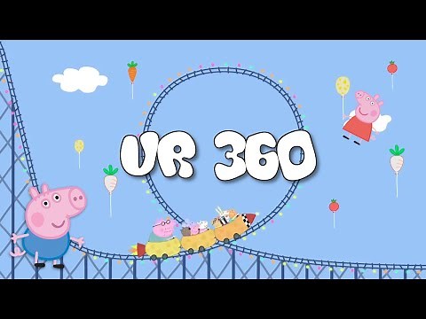 Scared Daddy on 🎢 Peppa Pig Roller Coaster Ride in 360° VR! 🎢