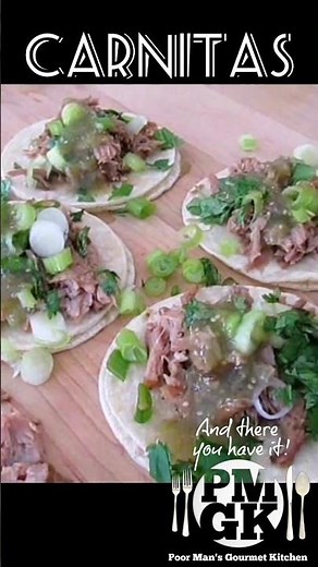 Carnitas Tacos | Slow Roasted and Marinated Pork & Salsa Verde #pmgk #carnitas #tacos #porkroast