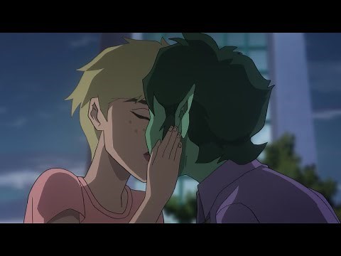 Terra and Garfield kissing scene ( Teen Titans: The Judas Contract : CLIP 2)