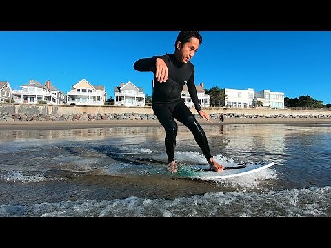 Learning to Skimboard, Fiberglass and Homemade Wooden Skimboards, Beginner Learning One Step Method