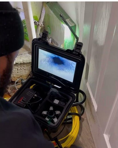 Camera inspection on a sewer line