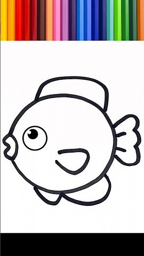🌈 Desenhar, pintar e colorir um peixinho para crianças | canção infantil.⭐#159