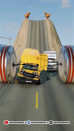 Cars & School Bus vs Giant Chained Bollards 💥🚌 | BeamNG.drive Crash Challenge