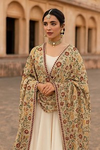 Pakistani Embroidered Pashmina Shawl: Kashmiri Embroidery, Wedding Gift - Etsy