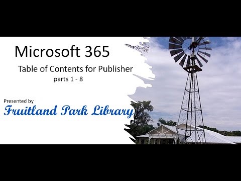 Microsoft 365 Publisher Table of Contents 1 8