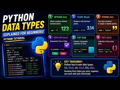 Python Data Types Explained for Beginners | Python Tutorial (int, float, string, bool)