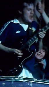 A 23-year-old Angus rocking out on the balcony of the Apollo Theatre in Glasgow in 1978 🤘 cre : acdcofficial_fans_ | AC/DC Forever Loud
