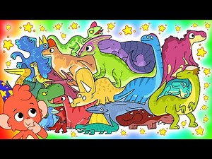 Club Baboo | A lot of Dinosaurs! | Learn the names and sounds of cool dinosaurs with Baboo