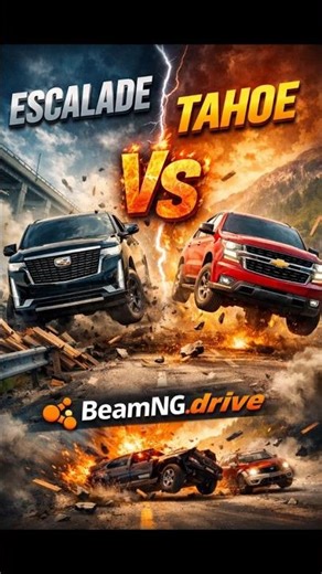 💪Cadillac Escallate VS Chevrolet Tahoe💪 #automobile #beamngshorts #beamngdrive