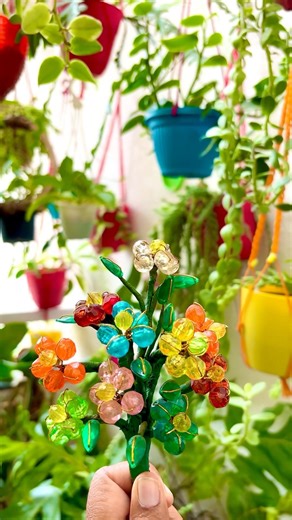 Flower-making ideas using beads.#flowermaking #diyflowers #diyflower