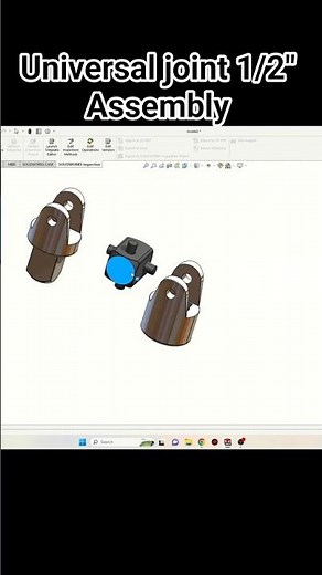 Universal Joint 1/2" Assembly SolidWorks Tutorial! SolidWorks