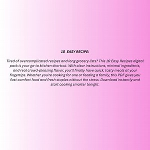 10 Easy Recipes | Quick and Simple Made for Beginners, Busy Families & Students | Digital Product Only | Download Now | - Etsy