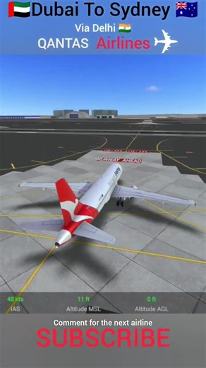 🇦🇪​Dubai to 🇦🇺Sydney via Delhi 🇮🇳 #shorts #landing #gaming #flightsim #gameplay #rfs #msfs #reels