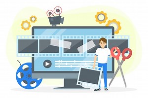 Premium Vector | Video production process concept. movie and cinema