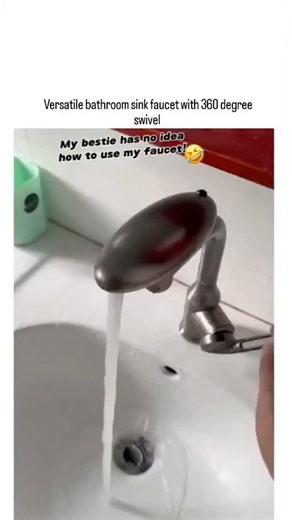 peak_viral on Instagram: "The post shares a humorous prank video using a 360° swivel bathroom faucet to redirect water flow unpredictably, confusing the victim's hand-washing attempts, overlaid with captions like "My bestie has no idea how to use my faucet ". This $42.68 Amazon product features four water modes (stream, waterfall, shower, brushing) and a high-arc spout for versatile use in tight sinks, earning a 4.5-star rating from 207 reviews for easy installation and flexibility. With 36,000+