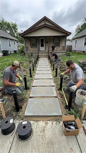 From uneven ground to perfect alignment—how? #reels #beforeafter #landscape