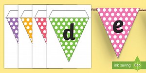 Polka Dot Alphabet Display Bunting