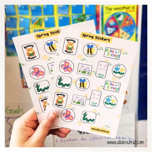 Spring Stickers for Kids | Teacher Incentives | Seasonal Classroom Rewards - Etsy