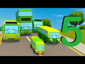 5 Green Buses + more Classic Nursery Rhymes for Kids Songs | Gecko's Garage Bus Cartoon