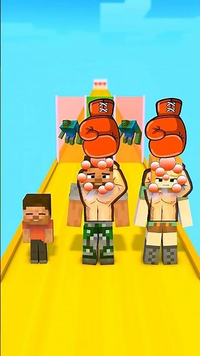 Punch FAMILY RUN 2 with Steve and Alex - Funny Animation 😂👊 | Minecraft