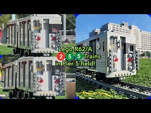 Lego MTA Subway Action! - R62/A (2) (5) & {5} Trains in the Pier 5 field!