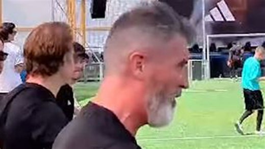 Watch Roy Keane scream and swear at floored Gary Neville in BBC vs ITV match
