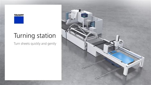 Ferro Machine Tools on Instagram: "With the bending automation turning station, you can complete the direct link between the loading and bending operation processes: SheetMaster loads, the turning station turns the pre-cut part, and TruBend Center 7030 bends it. This speeds up the entire process. Regardless of whether the parts are small or large, the device turns a large variety of parts carefully and safe #FMT #trumpf"