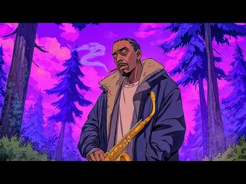 Smooth Jazz Hop 🎷 Forest Saxophone Session 2026 – Cigar Smoke & Purple Sky